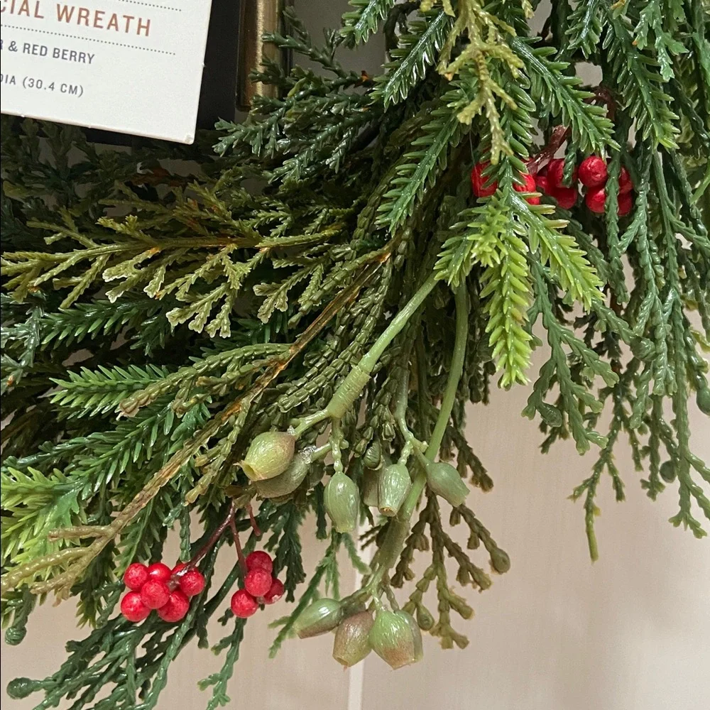 New Target Hearth & Hand with Magnolia Cedar & Red Berry 12” Mini Wreath